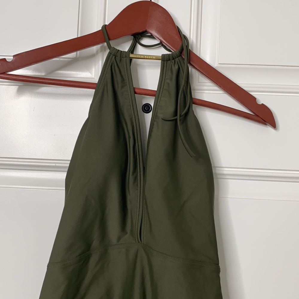 Ted Baker London Halter One Piece Swimsuit Green - Picture 5 of 9
